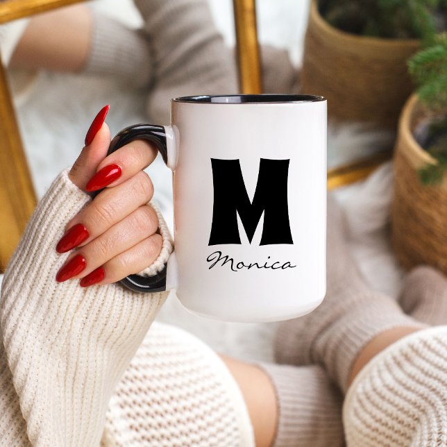 Taza Big Mug | Enorme Mug | Monograma de nombre persona (Subido por el creador)
