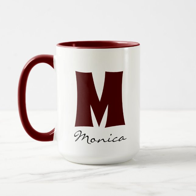 Taza Big Mug | Enorme Mug | Monograma de nombre persona (Izquierda)