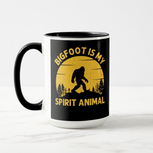 Taza Bigfoot is My Spirit Animal Retro Sunset (Izquierda)