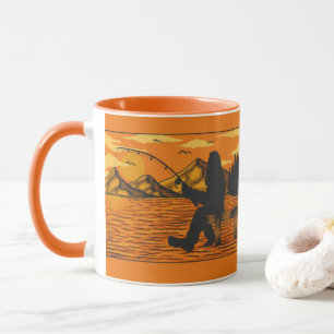 Taza Bigfoot se fue a pescar al muelle del lago Sunset