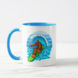 Taza Bigfoot Surfing Cabalgando Las Olas Diversión Sasq