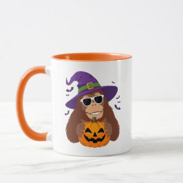 Taza Bigfoot Witch with Pumpkin Halloween