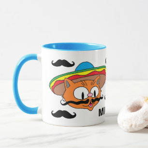 Taza Bigote de Manillar de Señor Gato Personalizado