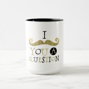 Taza Bigote negro dorado