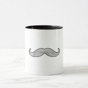 Taza Bigote negro plateado