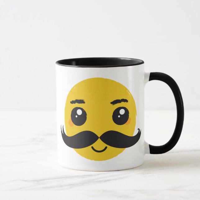Taza Bigote Sonriente Kawaii (Derecha)