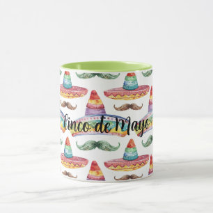 Taza Bigotes Verdes Marrones Cinco de Mayo