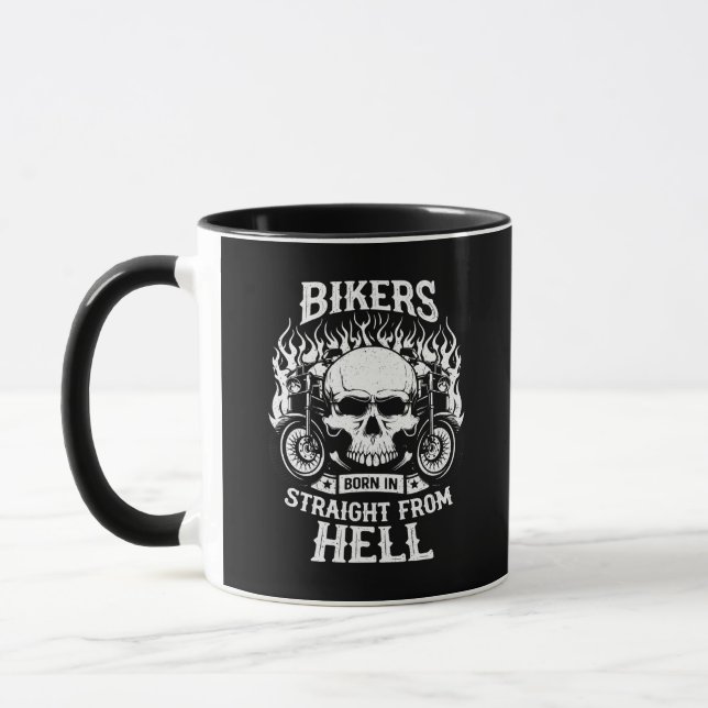 Taza Bikers Born In Straight From Hell, Mug (Izquierda)