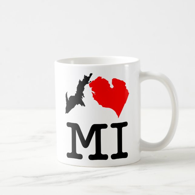 Taza bilateral del MI del ♥ I (corazón Michigan de (Derecha)