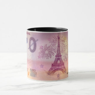 Taza Billete de cero euros de la Torre Eiffel de París
