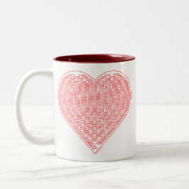 Taza binaria del corazón