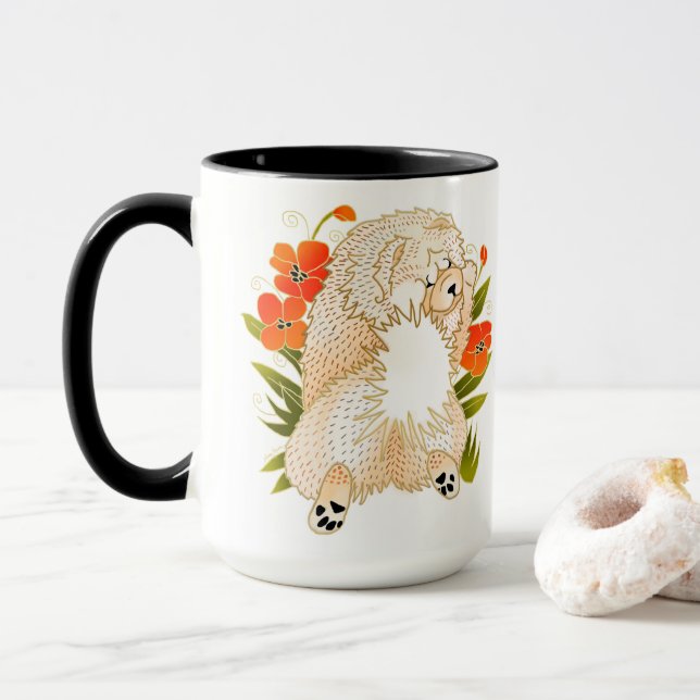 Taza BINDI MINGSIE crema chow mug message on back (Con donut)