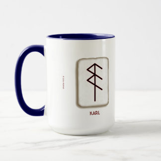 Taza Bindrune de buen estado y nombre personalizado - K