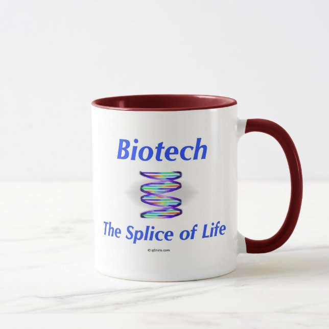 Taza Biotech. El empalme de la vida. (fondo blanco) (Derecha)