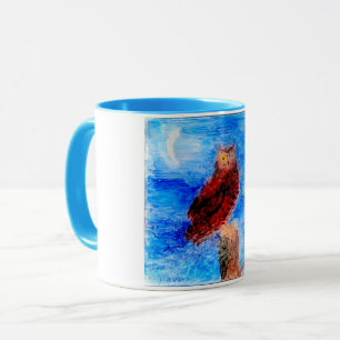 Taza Bird Art Brown Owl