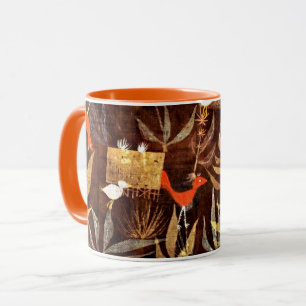 Taza Bird Garden, colorido arte abstracto de Paul Klee,