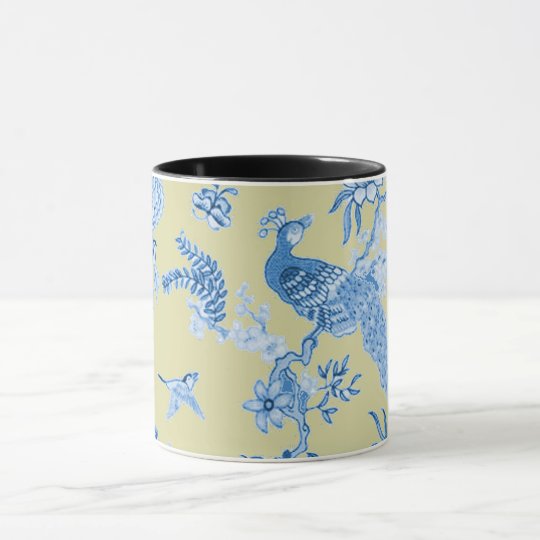Taza Birds_Toile_Blue y mostaza