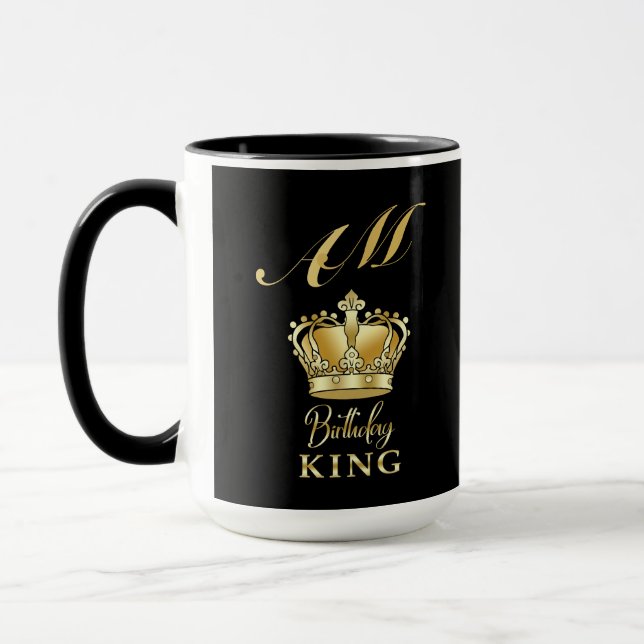 Taza Birthday King Gold Crown Royal Monogram Luxury (Izquierda)