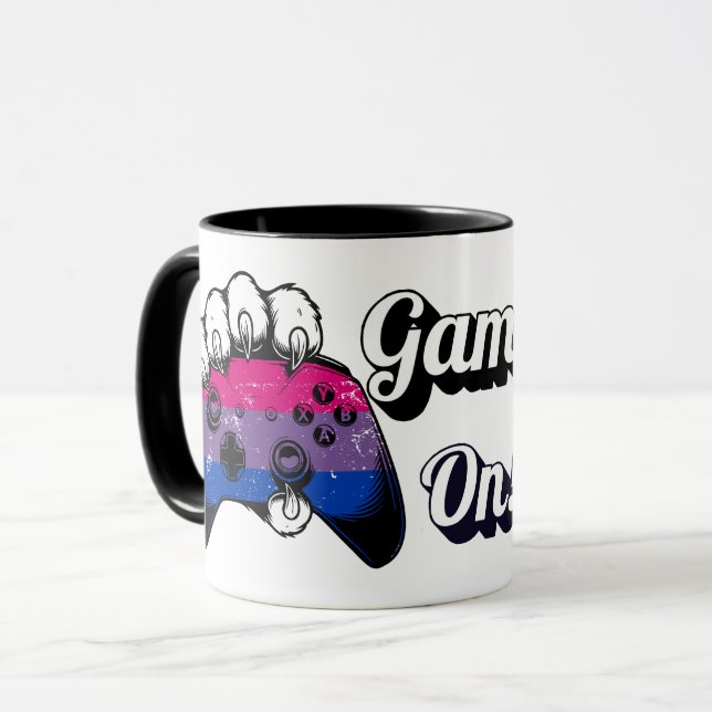 Taza Bisexual Pride Game On Tiger Paw Controller Mug (Anverso izquierdo)