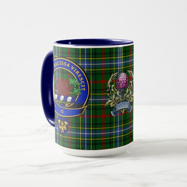 Taza Bisset Clan Badge & Tartán (Anverso izquierdo)