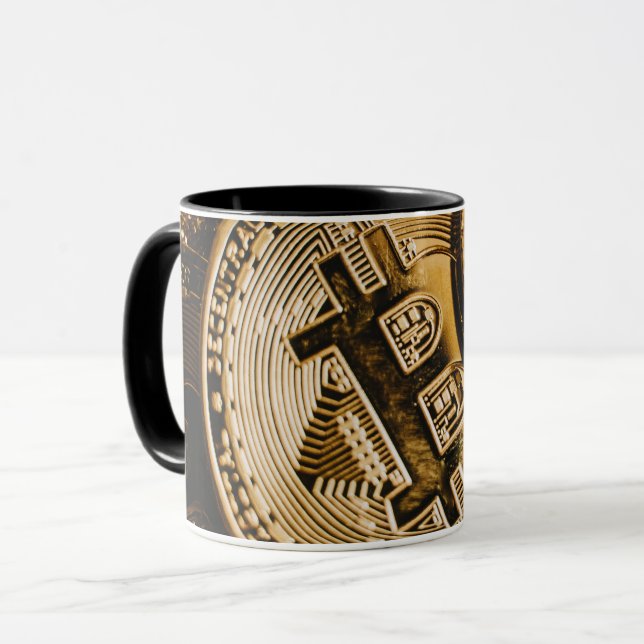 Taza Bitcoin dorado   (Anverso izquierdo)