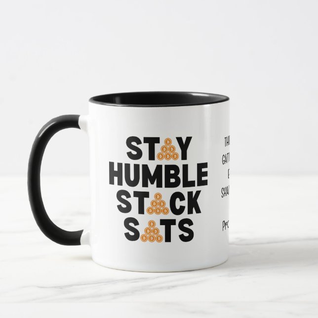 Taza Bitcoin STAY HUMBLE STACK SATS Crypto Investor (Izquierda)