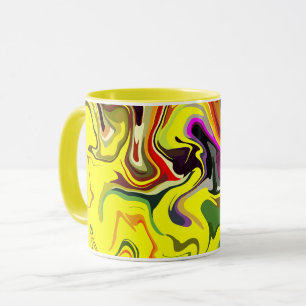 Taza Bizada abstracta de colores vibrantes