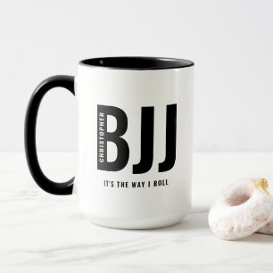 Taza BJJ La forma en que rollo agregar tu nombre Jiu Ji