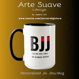 Taza BJJ Way I Roll Añadir tu nombre Jiu Jitsu Black Be