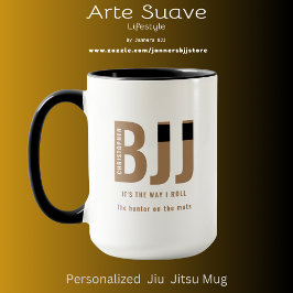 Taza BJJ Way I Roll Añadir tu nombre Jiu Jitsu Brown Be