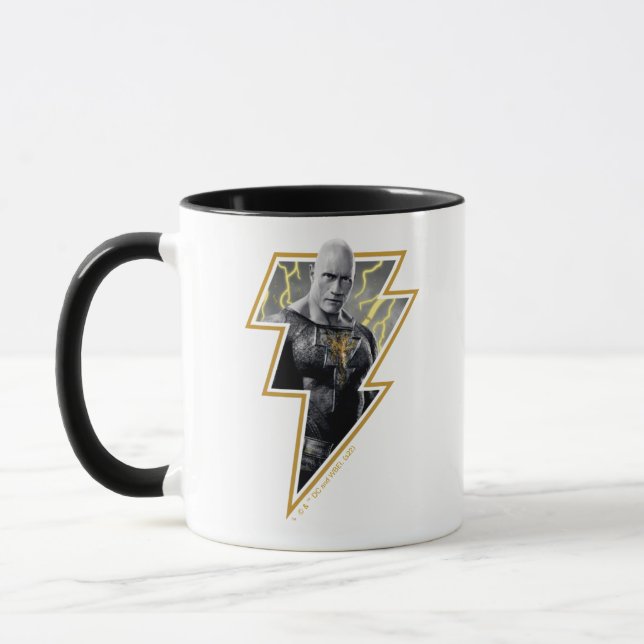 Taza Black Adam Gray and Gold Lightning Graphic (Izquierda)