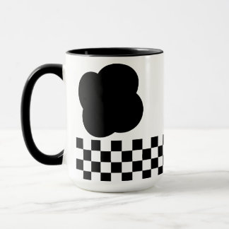 Taza Black and White Checkerboard Two-Tone Mug