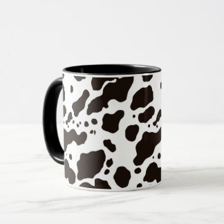 Taza Black and White Cow Print Coffee Mug