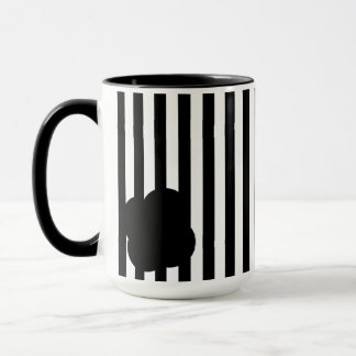 Taza Black and White Stripe Two-Tone Mug