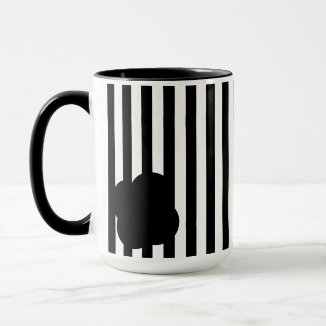 Taza Black and White Stripe Two-Tone Mug (Izquierda)