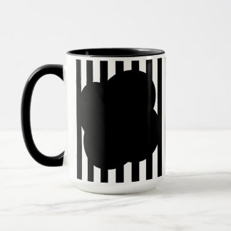 Taza Black and White Stripe Two-Tone Mug