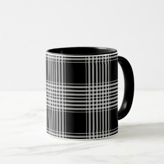 Taza Black and White tartan plaid