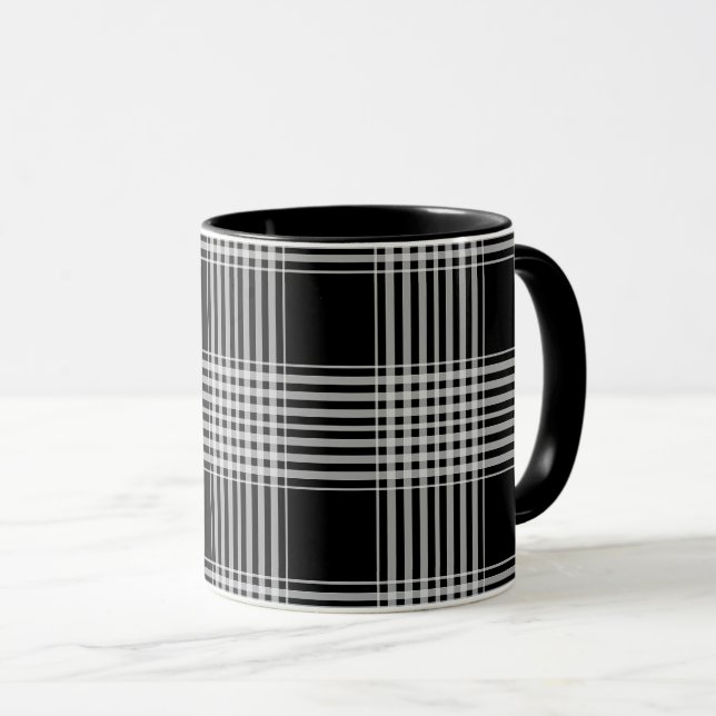 Taza Black and White tartan plaid (Anverso derecho)
