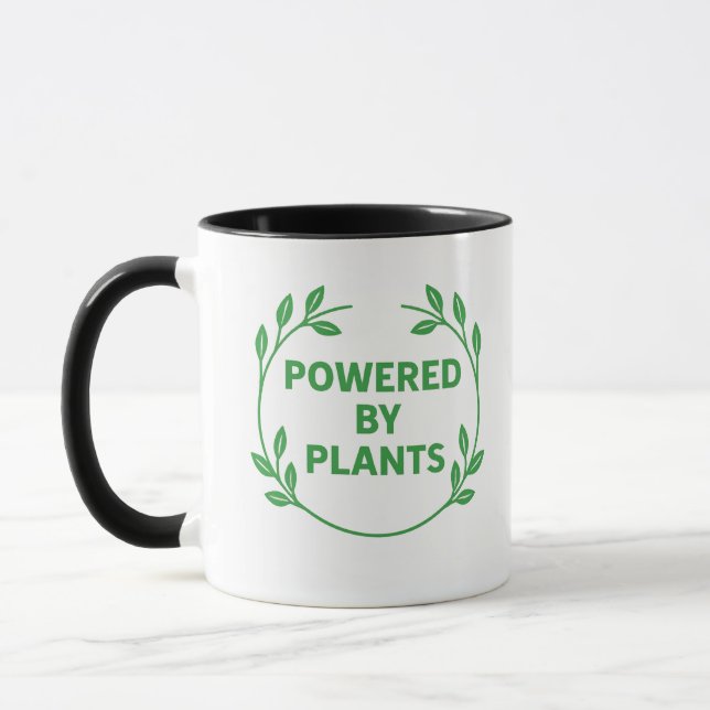 Taza Black and White Vegan Plant Based Mug (Izquierda)