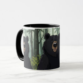 Taza Black Bear Forest Mug – Cute Wildlife Coffee Cup G