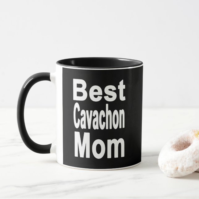 Taza Black Best Cavachon Mom Mug (Con donut)