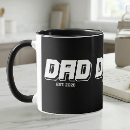 Taza Black Bold Established New Dad Gift