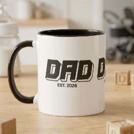 Taza Black Bold Established New Dad Gift