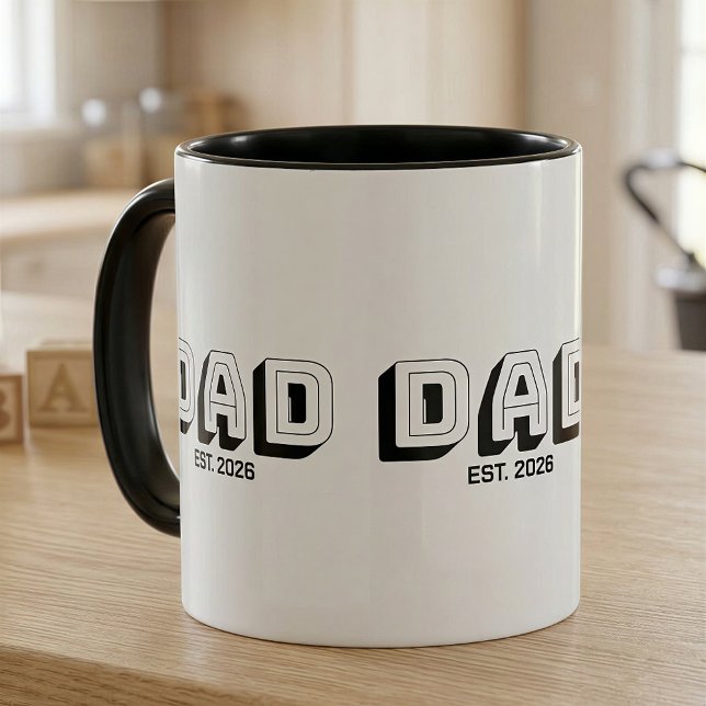 Taza Black Bold Varsity Established Dad (Subido por el creador)