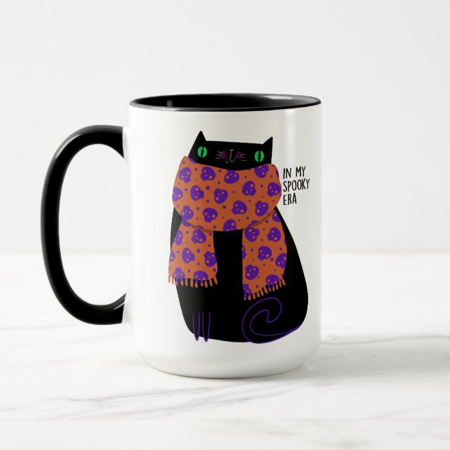 Taza Black Cat Fall Season Halloween Spookone Cute (Izquierda)