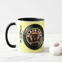 Black Cat Records Retro Jazz Mug - Vinyl Label Cup
