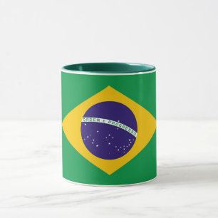 Taza Black Combo Mug con bandera de Brasil