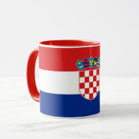 Black Combo Mug con bandera de Croacia