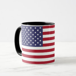 Taza Black Combo Mug con bandera de EE.UU.
