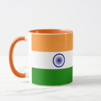 Black Combo Mug con bandera de India